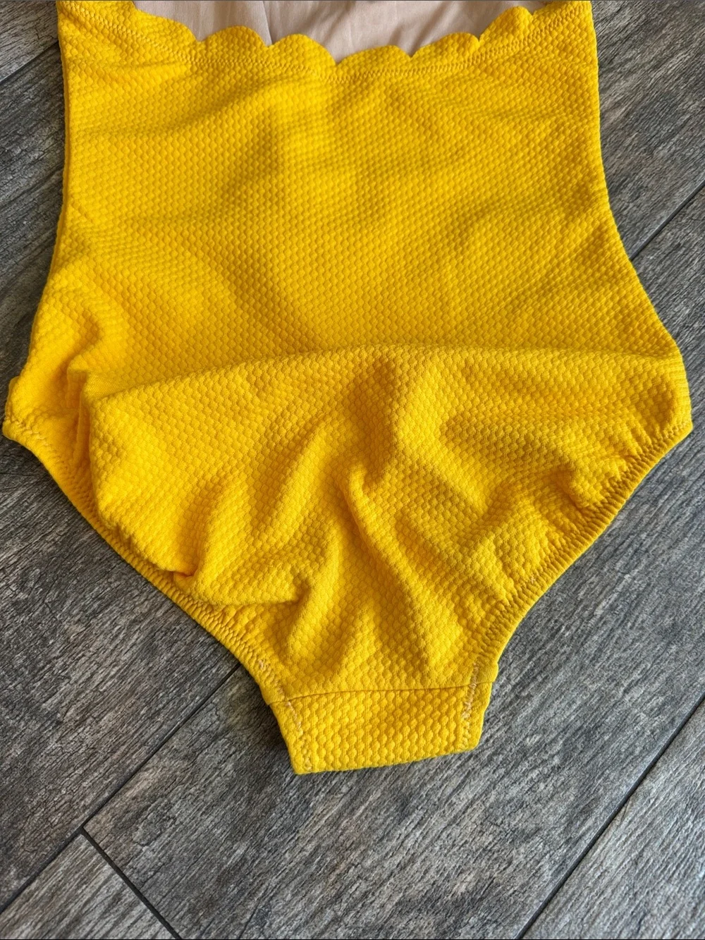 Old Navy Girls Yellow Textured Halter One-Piece Swimsuit